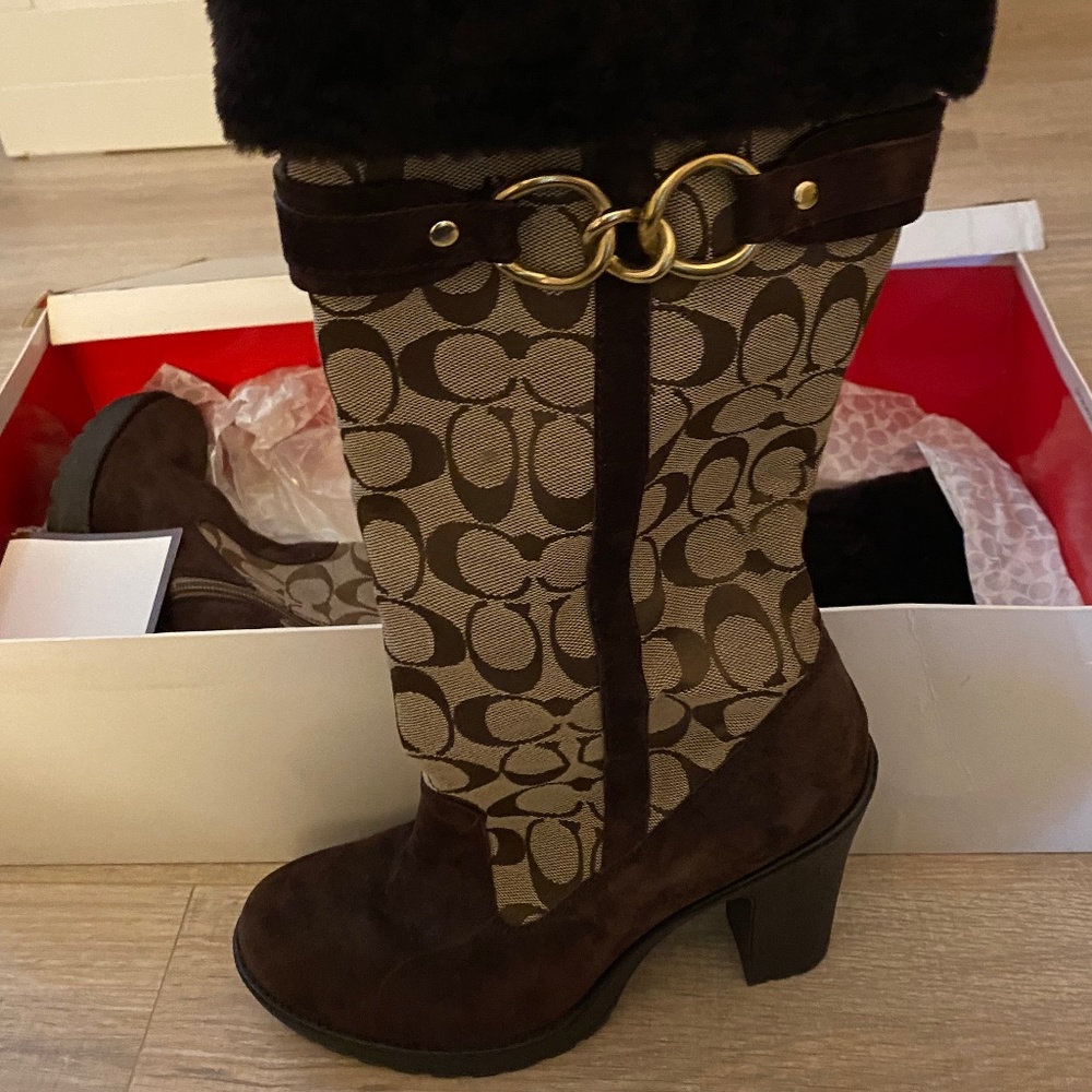Coach Tall Brown Winter Boots